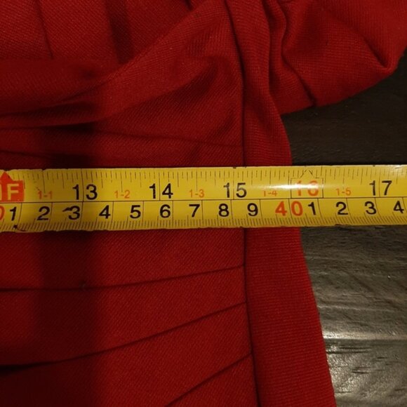 Evan Picone Ponte Faux Wrap Dress Pleated Gathered Cap Sleeve Surplice - Picture 11 of 14